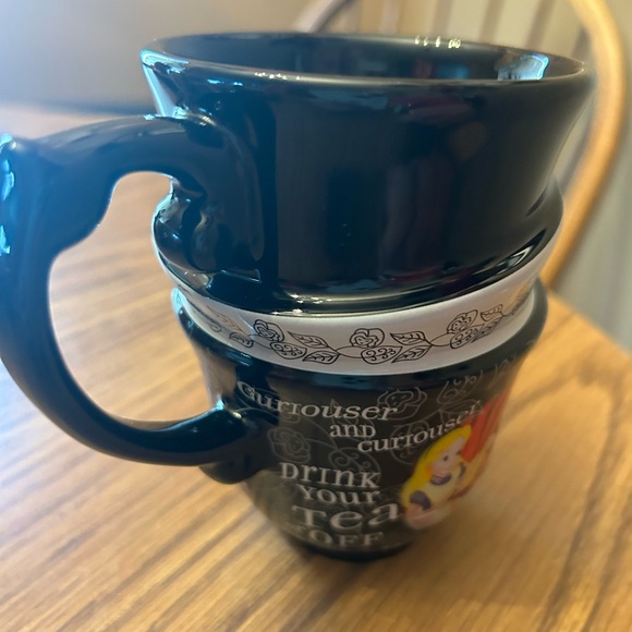 Disney Parks Mug Alice In Wonderland Coffee Mad Hatter Triple Stacked Tea Cup - Picture 7 of 9